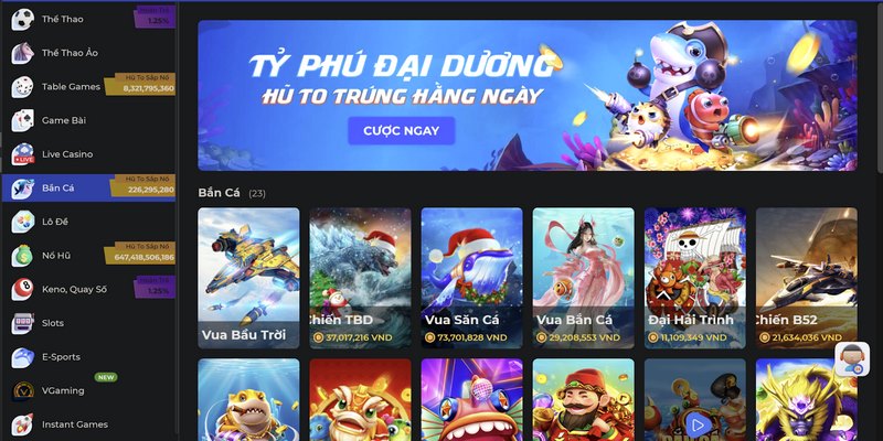 Dòng sản phẩm bắn cá tại One88 có rất nhiều các trò chơi khác nhau 