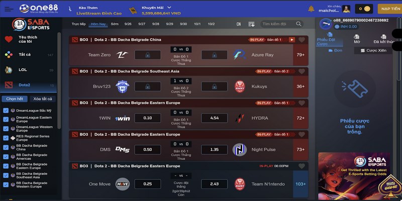 Kèo cược thời gian của trận thi đấu Esports