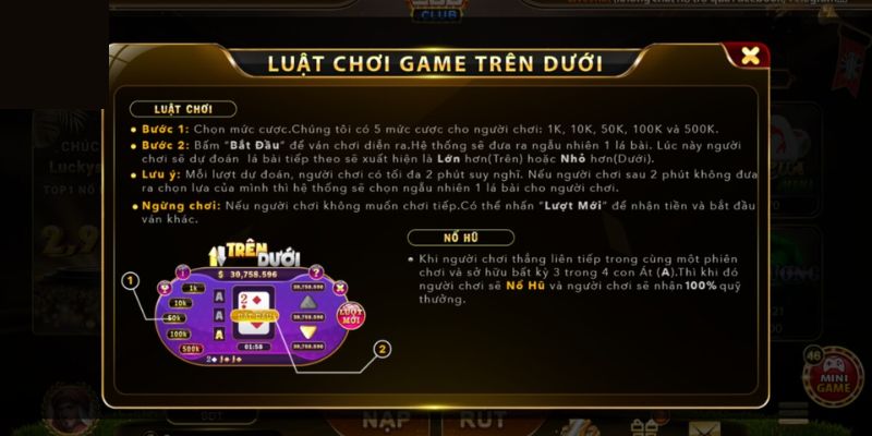 Các tính năng cập nhật mới mini game trên dưới